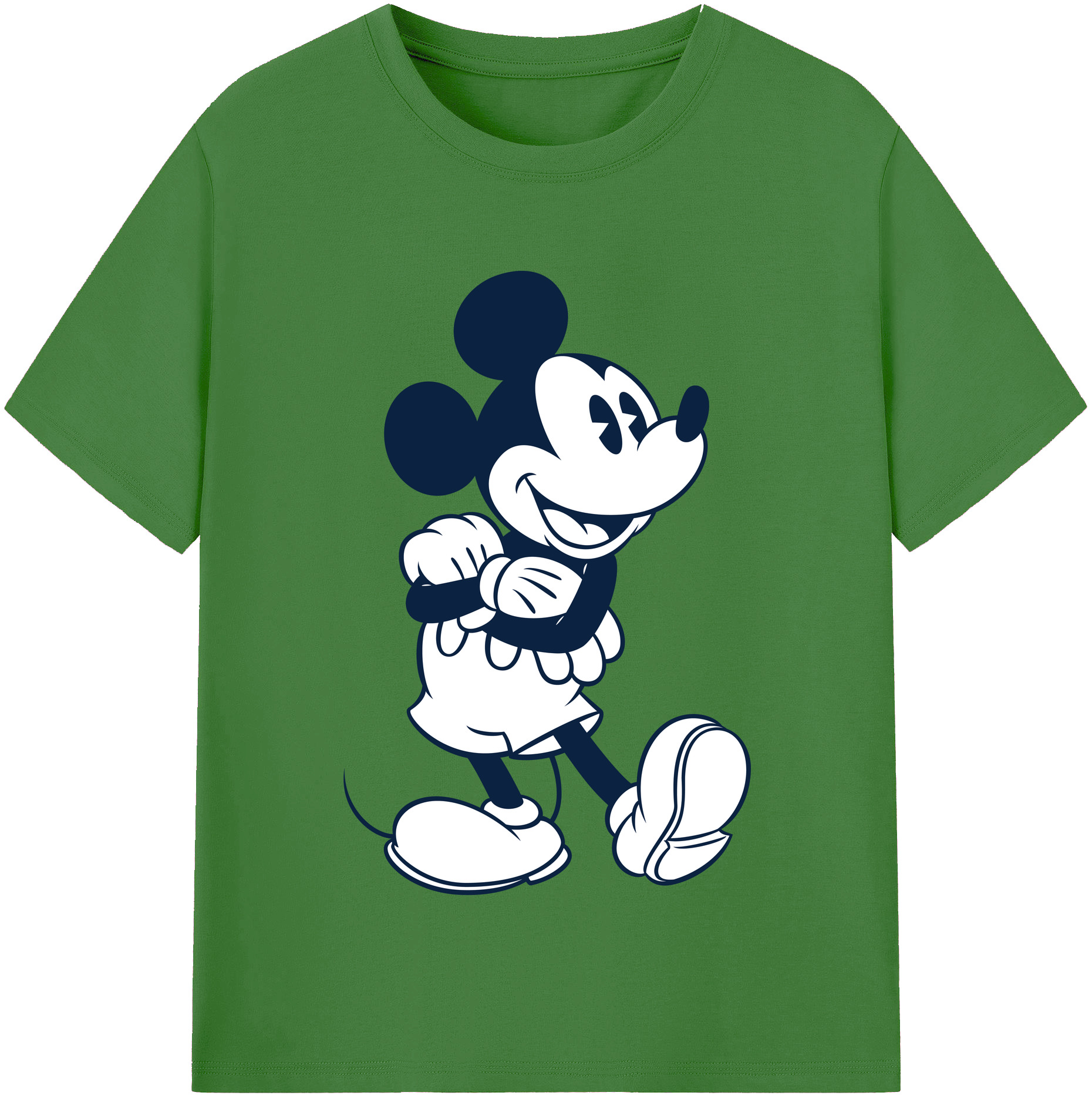 （画像用） ミッキーマウス Mickey Mouse レディースカジュアルプリントTシャツ（綿100％）